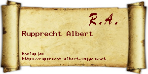 Rupprecht Albert névjegykártya