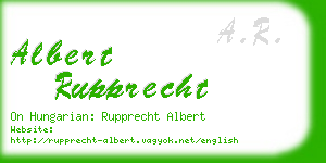albert rupprecht business card